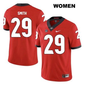 Women's Georgia Bulldogs NCAA #29 Christopher Smith Nike Stitched Red Legend Authentic College Football Jersey CGV7254SN